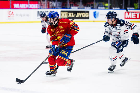 Djurgårdens Viggo Björck och Linköpings David Bernhardt