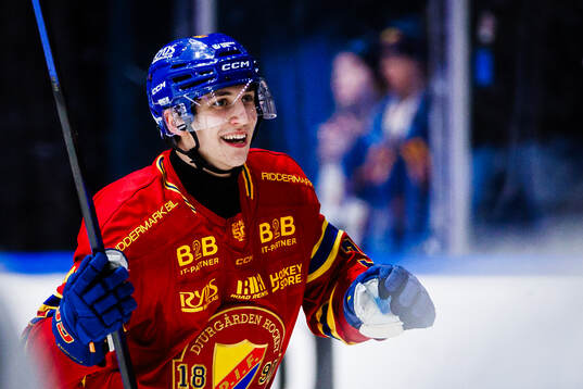 Djurgårdens Victor Eklund jublar