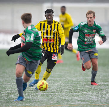 IFK Hässleholms Edward Sang Mendy i träningsmatchen
