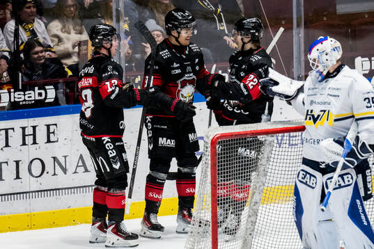 Malmö Redhawks Axel Sundberg jublar