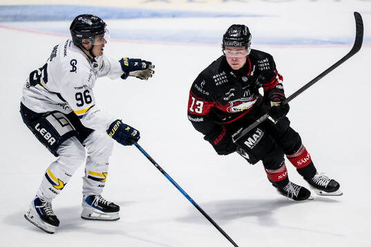 HV71s Nikola Pasic och Malmö Redhawks Petter Vesterheim