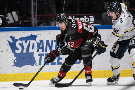 Malmö Redhawks Fredrik Händemark och HV71s Santeri Hatakka