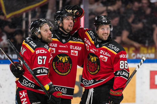 Luleås Linus Omark, Eetu Koivistoinen och Mathias Bromé
