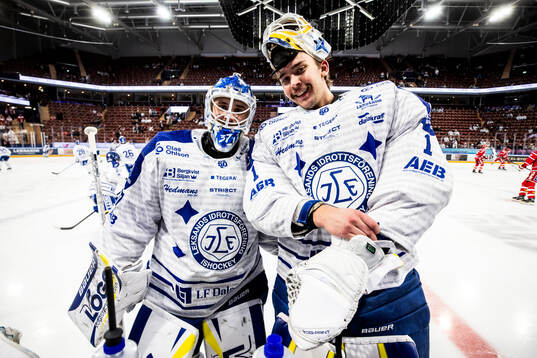 Leksands målvakt Jakob Hellsten och Leksands målvakt