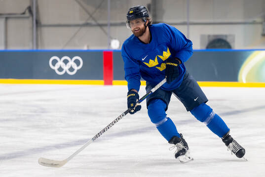 William Nylander of Sweden at an ice hockey practice session