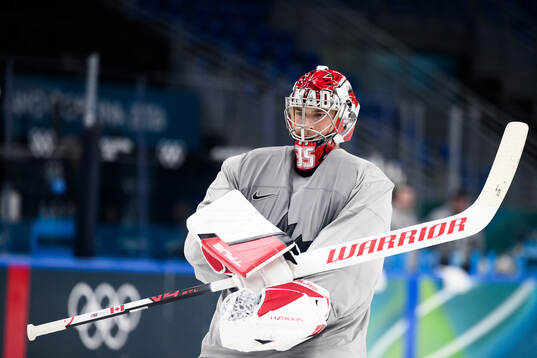 Goaltender Darcy Kuemper of Canada at an ice hockey