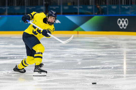 Jessica Adolfsson of Sweden in the women's ice hockey game