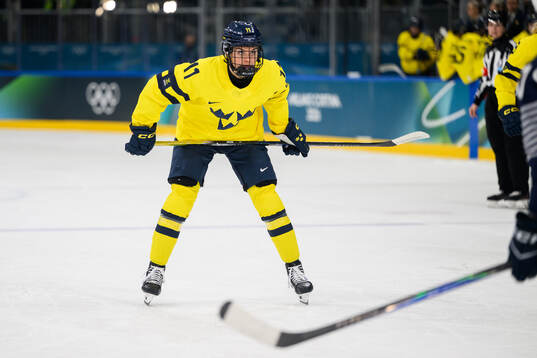 Josefin Bouveng of Sweden in the women's ice hockey game