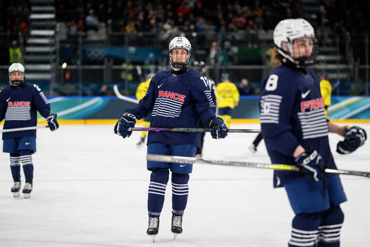 Marie-Pierre Pelissou of France looks dejected