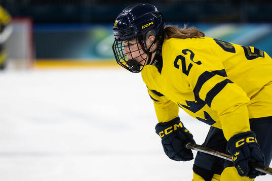 Hanna Thuvik of Sweden in the women's ice hockey game
