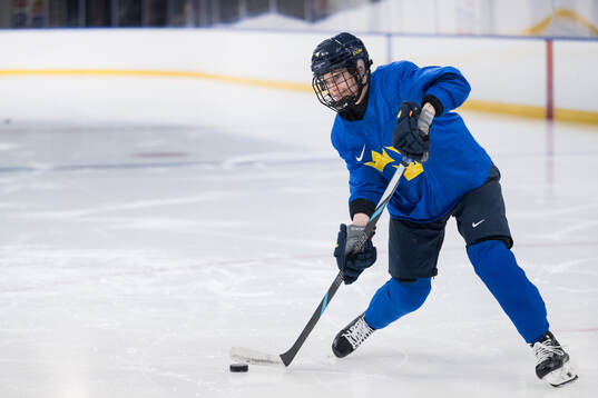 Linnea Andersson of Sweden at a ice hockey practice session