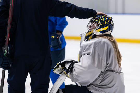 Goaltender Ebba Svensson Träff of Sweden at a ice hockey