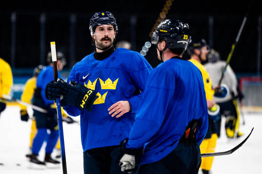 Filip Forsberg of Sweden at an ice hockey practice session