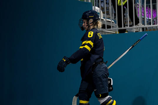 Hilda Svensson of Sweden looks dejected in the women's ice