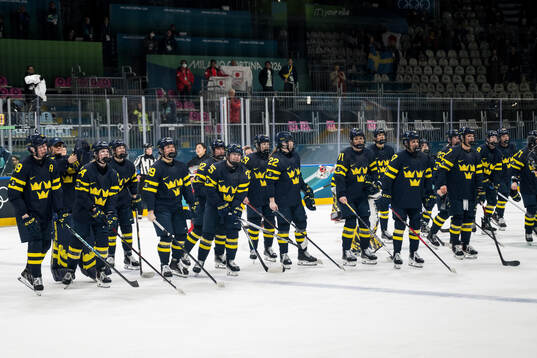 Players of Sweden celebrate