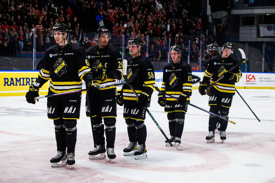 AIKs Simon Åkerström, Oscar Nord, Oskar Magnusson och