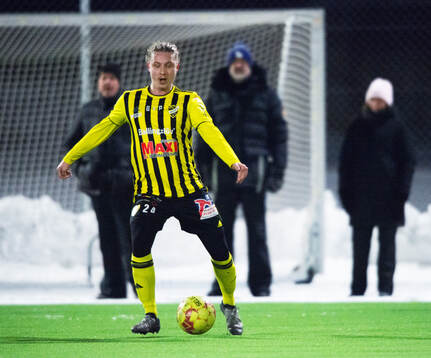 IFK Hässleholms Lucas Johnsson i träningsmatchen mellan