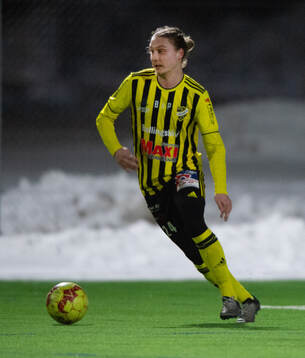 IFK Hässleholms Lucas Johnsson i träningsmatchen mellan
