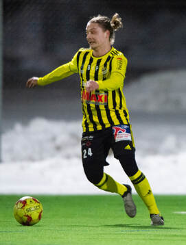 IFK Hässleholms Lucas Johnsson i träningsmatchen mellan