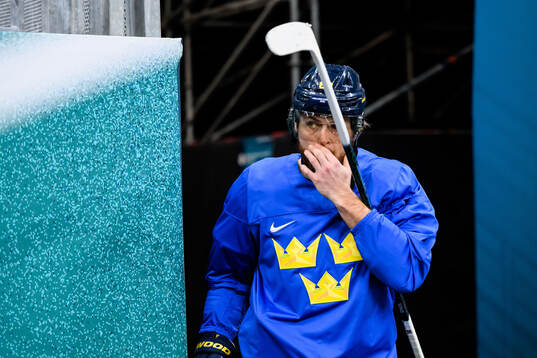 William Nylander of Sweden at an ice hockey practice session