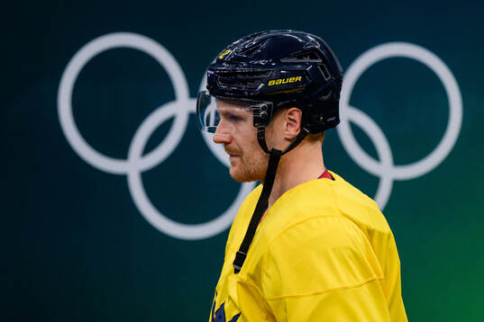 Gabriel Landeskog of Sweden at an ice hockey practice