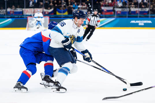 Mikko Rantanen of Finland in the men's ice hockey game