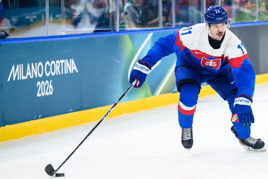 Milos Kelemen of Slovakia in the men's ice hockey game