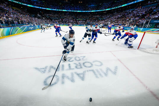 Anton Lundell of Finland in the men's ice hockey game
