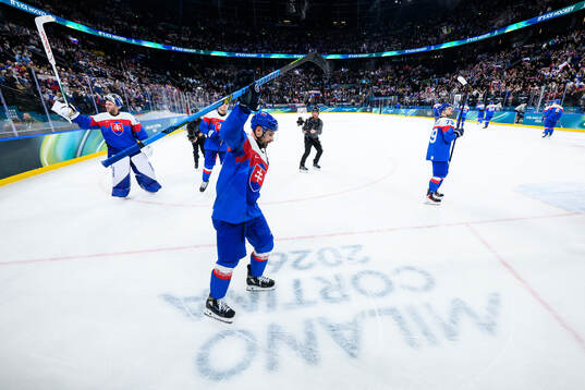 Tomas Tatar of Slovakia celebrates