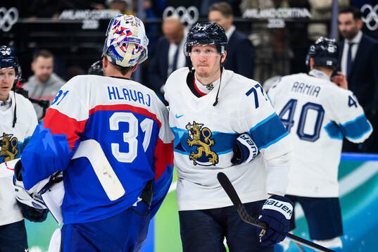 Niko Mikkola of Finland looks dejected