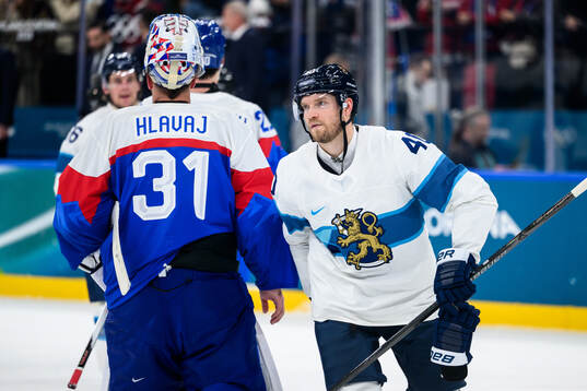 Joel Armia of Finland looks dejected