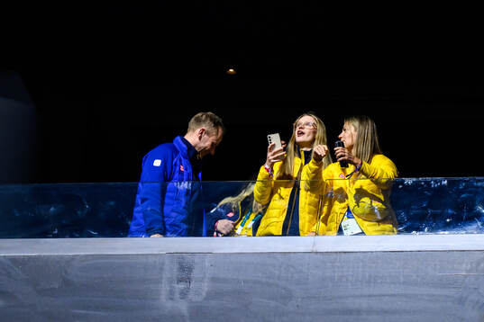 Isabella Wranå of the Swedish mixed double curling team