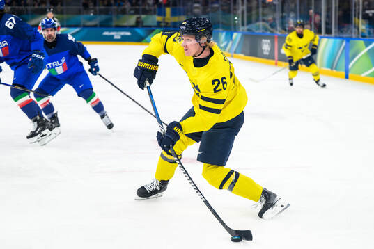 Rasmus Dahlin of Sweden in the men's ice hockey game