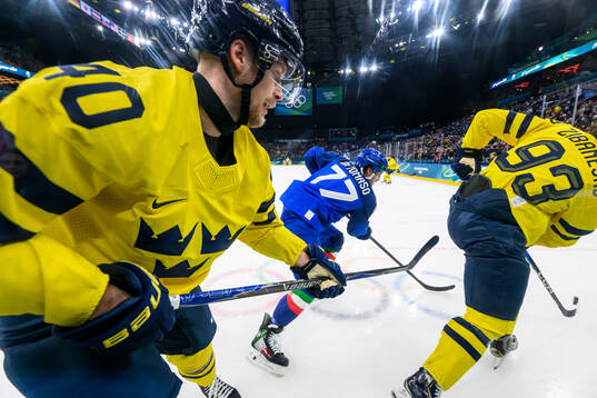 Elias Pettersson of Sweden in the men's ice hockey game