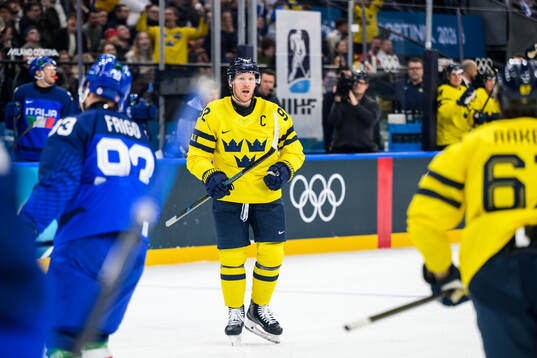 Gabriel Landeskog of Sweden celebrates