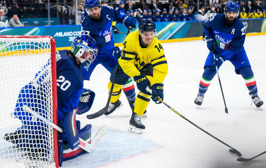 Damian Clara of Italy and Joel Eriksson Ek of Sweden in the