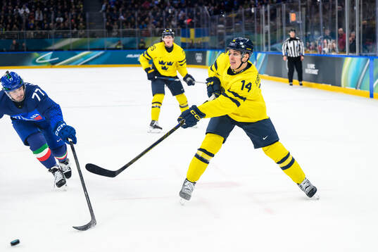 Joel Eriksson Ek of Sweden in the men's ice hockey game