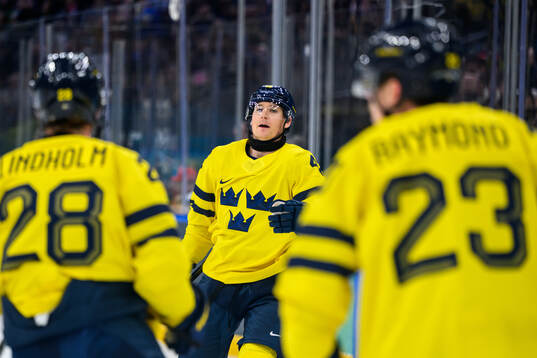 Gustav Forsling of Sweden celebrates