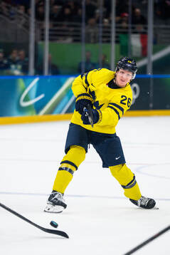 Rasmus Dahlin of Sweden in the men's ice hockey game