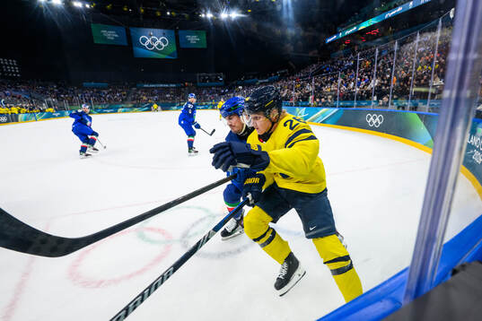 Rasmus Dahlin of Sweden in the men's ice hockey game