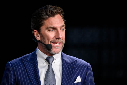 Henrik Lundqvist of Swedish broadcaster TV4 in the men's