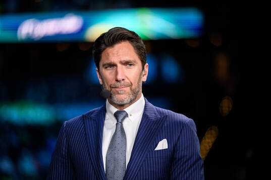 Henrik Lundqvist of Swedish broadcaster TV4 in the men's