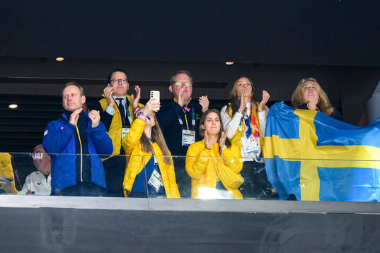 Prince Daniel of Sweden celebrates