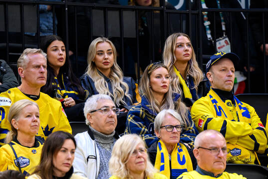 Katelyn Byrd, wife of Elias Pettersson in the stands in the