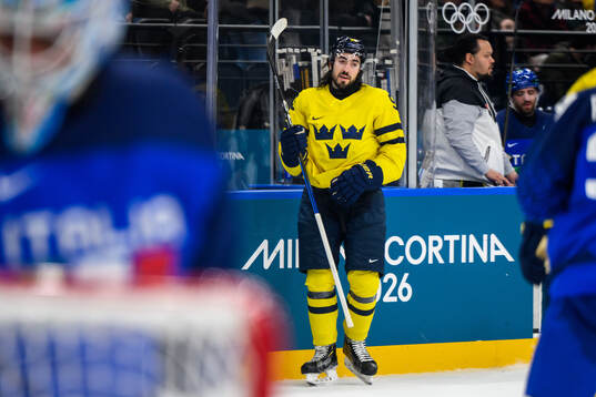 Mika Zibanejad of Sweden celebrates