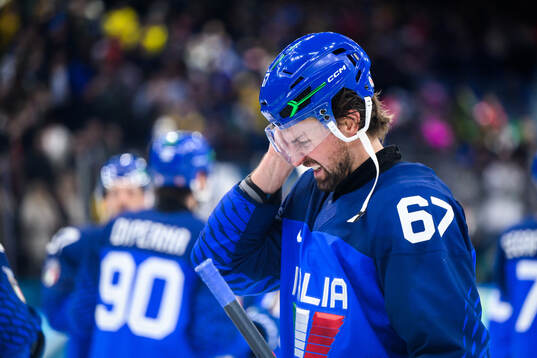 Mikael Frycklund of Italy looks dejected