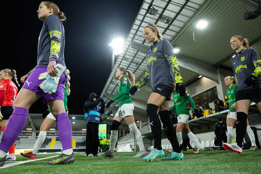 Fanney Birkisdottir, Aivi Luik and Emma Östlund of Häcken