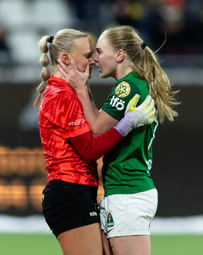 Herdis Halla Gudbjartsdottir of Breidablik celebrates