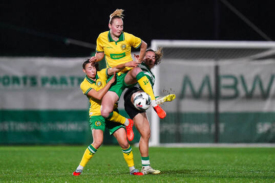 Vilma Koivisto and Emilie Bragstad of Hammarby against