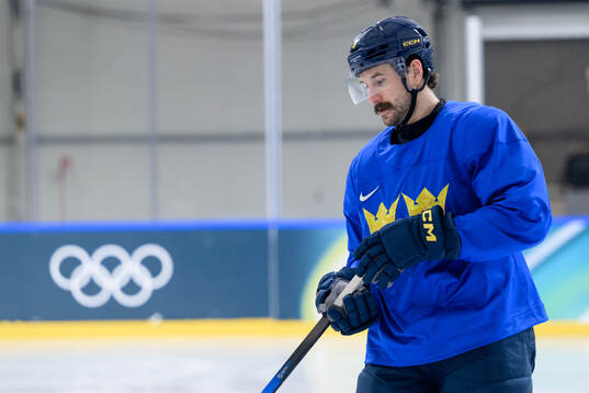 Filip Forsberg of Sweden at an ice hockey practice session